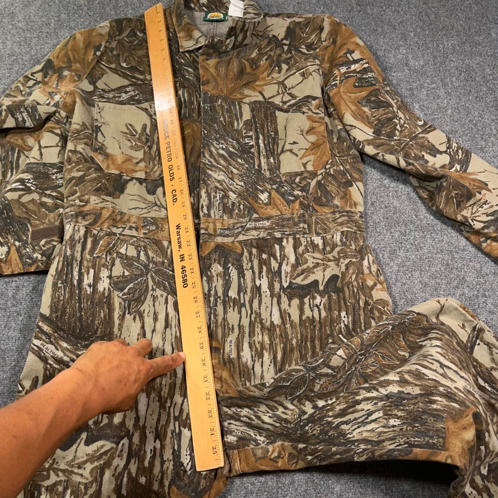VTG Cabelas Realtree Camo Coveralls Mens XL Hunting Chamois Made in USA GORP - Picture 8 of 10